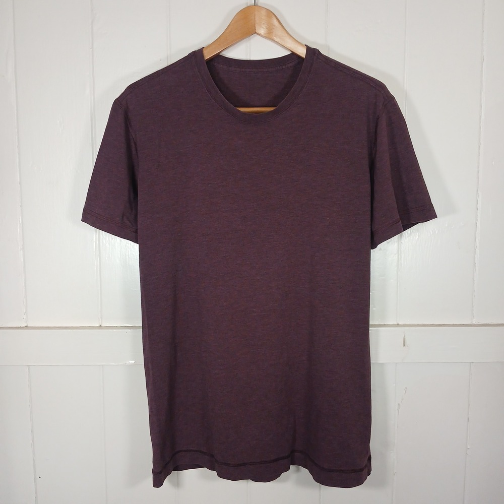 Lululemon 5-Year Basic Short Sleeve T-Shirt Mens M Maroon Heather Crew Neck